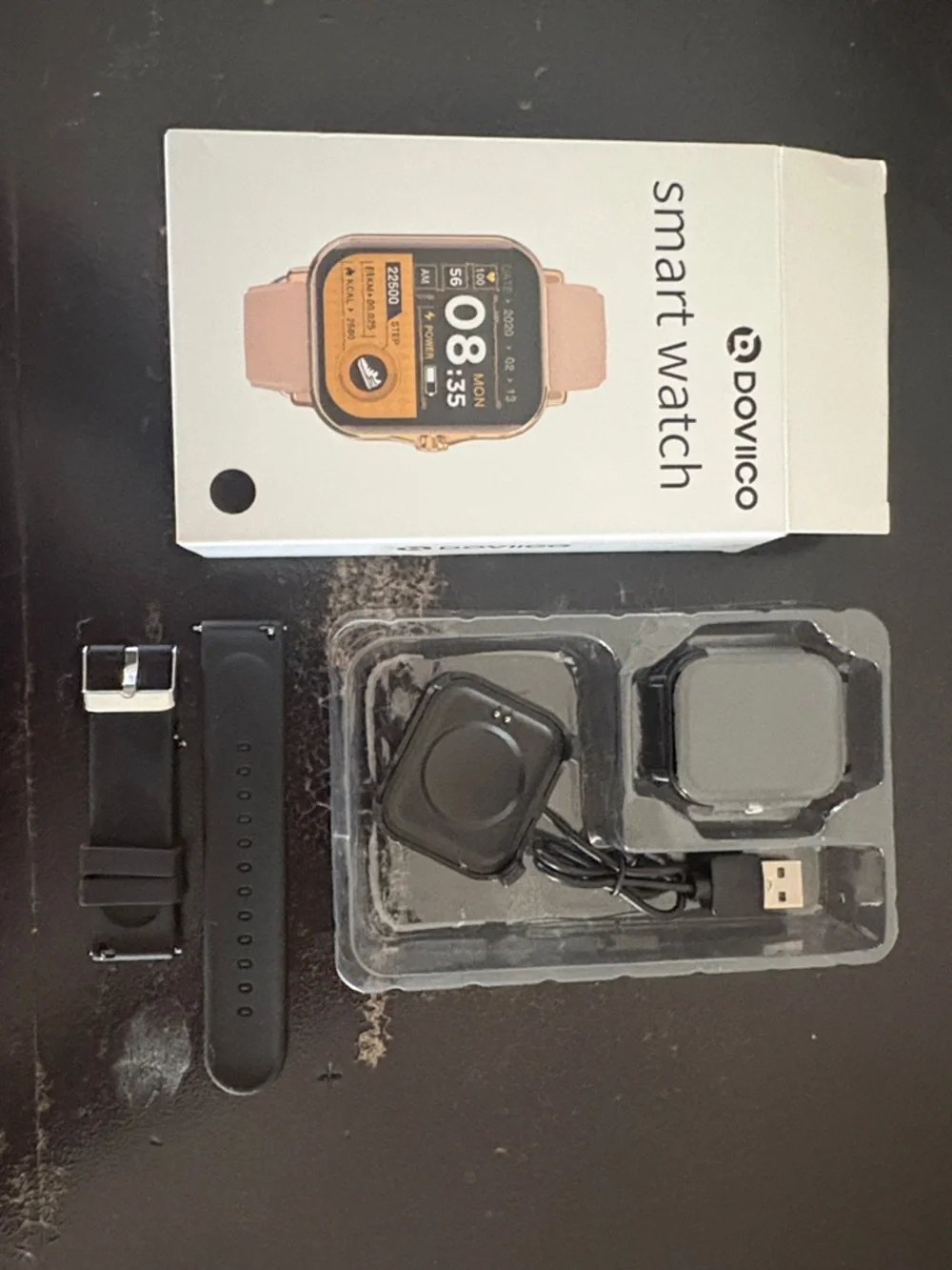 Smart Watch - Black Silicone Strap